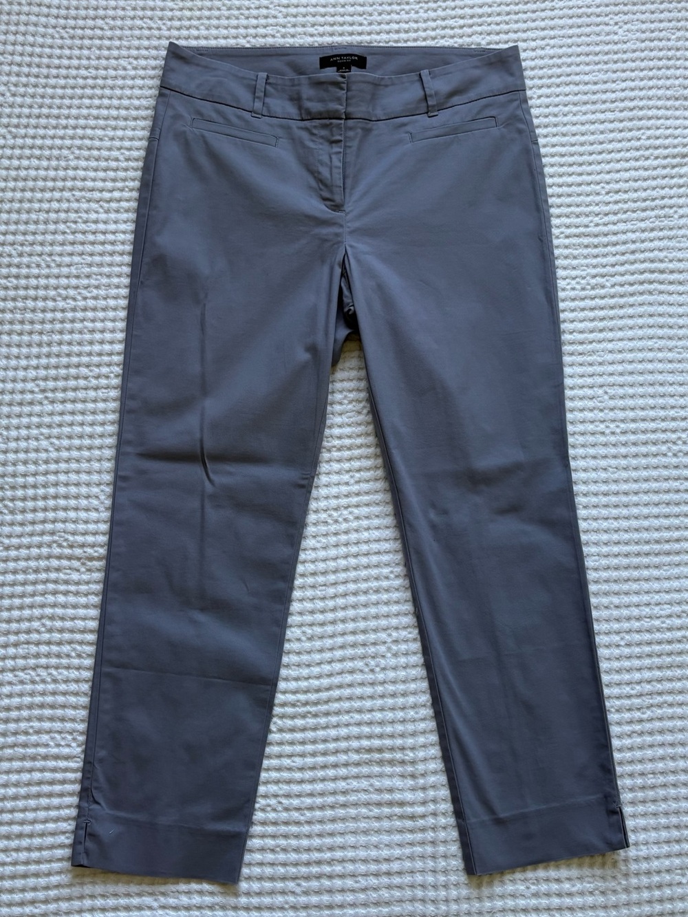 Ann Taylor Devin Fit Cropped Straight Leg Dress Pants Gray Career Office Ankle 6